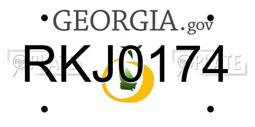 RKJ0174 Georgia License Plate