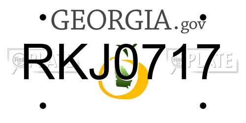 RKJ0717 Georgia License Plate