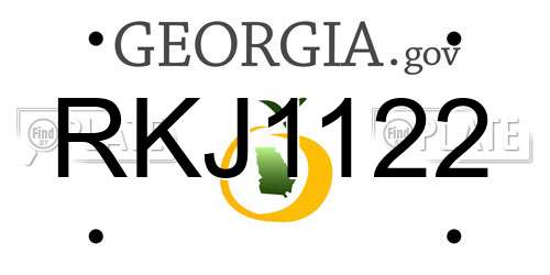 RKJ1122 Georgia License Plate