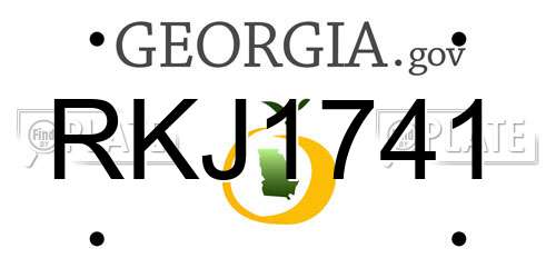 RKJ1741 Georgia License Plate