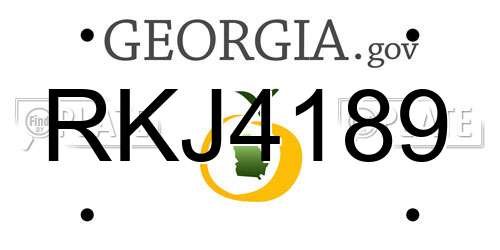 RKJ4189 Georgia License Plate