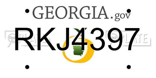 RKJ4397 Georgia License Plate