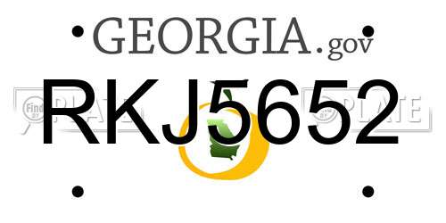 RKJ5652 Georgia License Plate