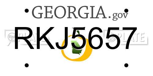 RKJ5657 Georgia License Plate