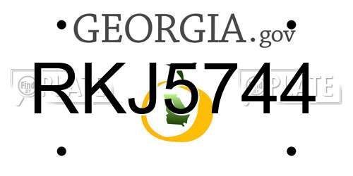 RKJ5744 Georgia License Plate