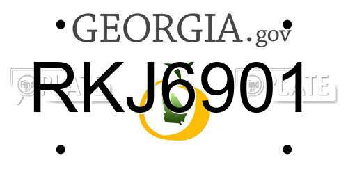 RKJ6901 Georgia License Plate