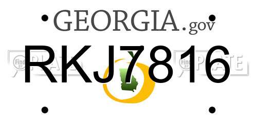 RKJ7816 Georgia License Plate
