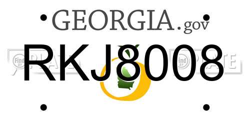 RKJ8008 Georgia License Plate