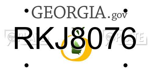 RKJ8076 Georgia License Plate
