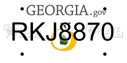 RKJ8870 Georgia License Plate