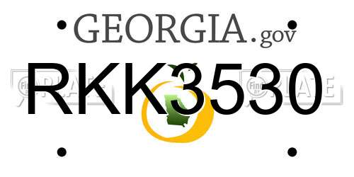 RKK3530 Georgia License Plate