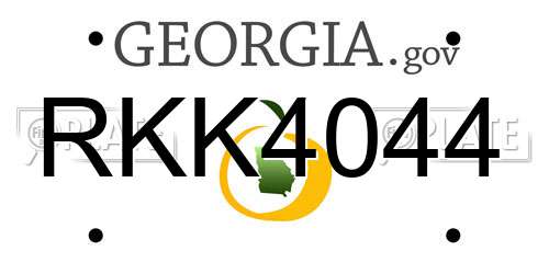 RKK4044 Georgia License Plate