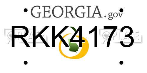 RKK4173 Georgia License Plate