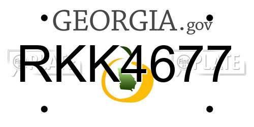 RKK4677 Georgia License Plate