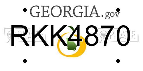 RKK4870 Georgia License Plate