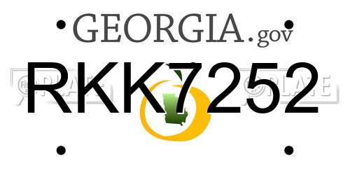 RKK7252 Georgia License Plate