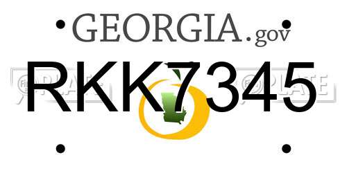 RKK7345 Georgia License Plate