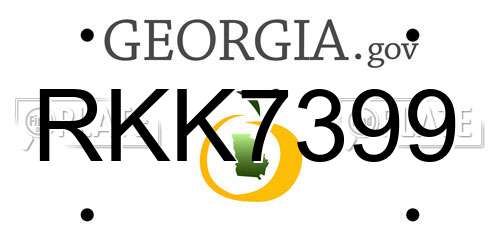 RKK7399 Georgia License Plate