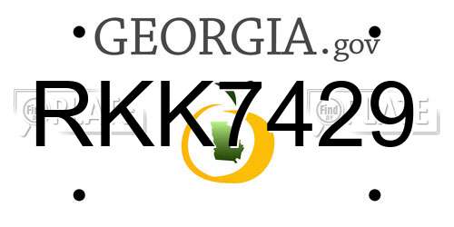 RKK7429 Georgia License Plate