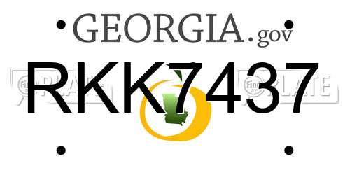 RKK7437 Georgia License Plate