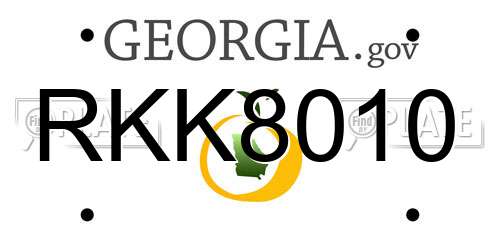 RKK8010 Georgia License Plate