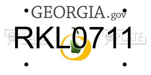 RKL0711 Georgia License Plate