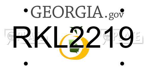 RKL2219 Georgia License Plate
