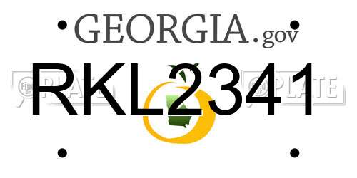 RKL2341 Georgia License Plate