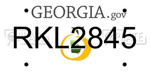 RKL2845 Georgia License Plate