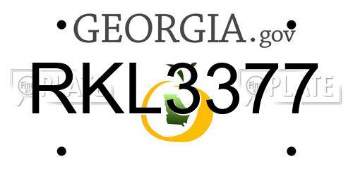 RKL3377 Georgia License Plate