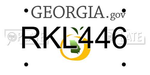 RKL446 Georgia License Plate