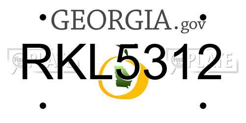 RKL5312 Georgia License Plate