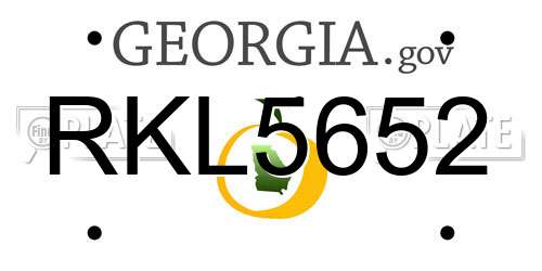 RKL5652 Georgia License Plate