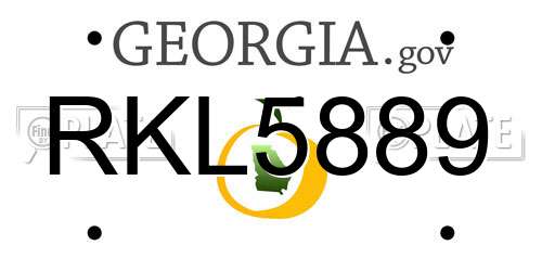 RKL5889 Georgia License Plate