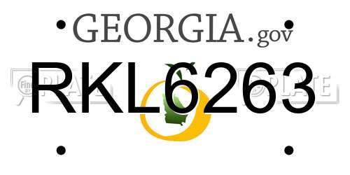 RKL6263 Georgia License Plate