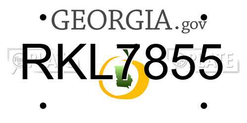 RKL7855 Georgia License Plate