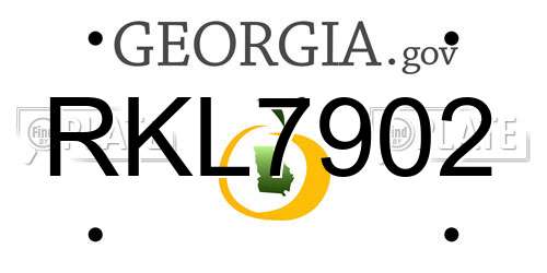 RKL7902 Georgia License Plate