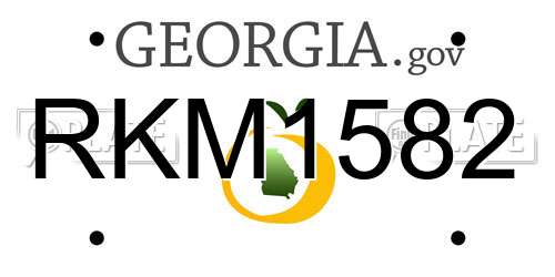 RKM1582 Georgia License Plate