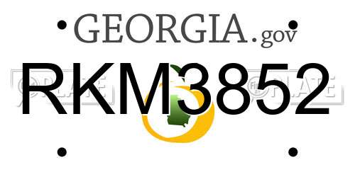 RKM3852 Georgia License Plate
