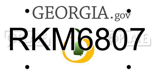RKM6807 Georgia License Plate