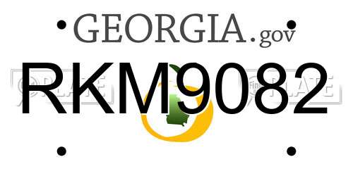 RKM9082 Georgia License Plate