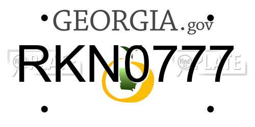 RKN0777 Georgia License Plate