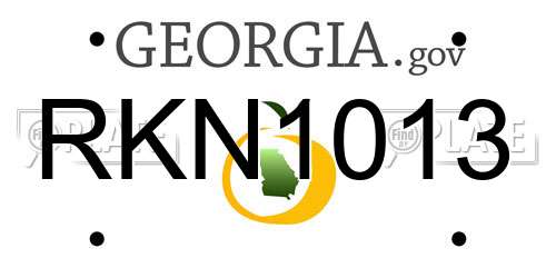 RKN1013 Georgia License Plate