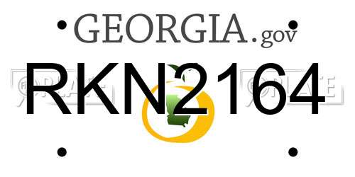 RKN2164 Georgia License Plate