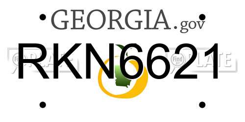 RKN6621 Georgia License Plate