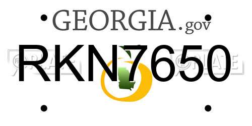 RKN7650 Georgia License Plate