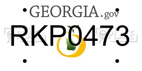 RKP0473 Georgia License Plate