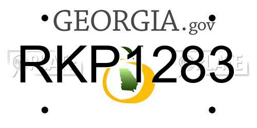 RKP1283 Georgia License Plate