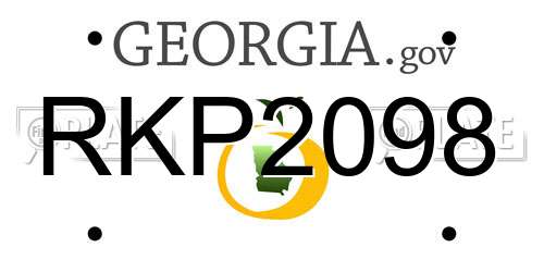 RKP2098 Georgia License Plate