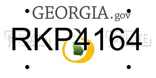 RKP4164 Georgia License Plate